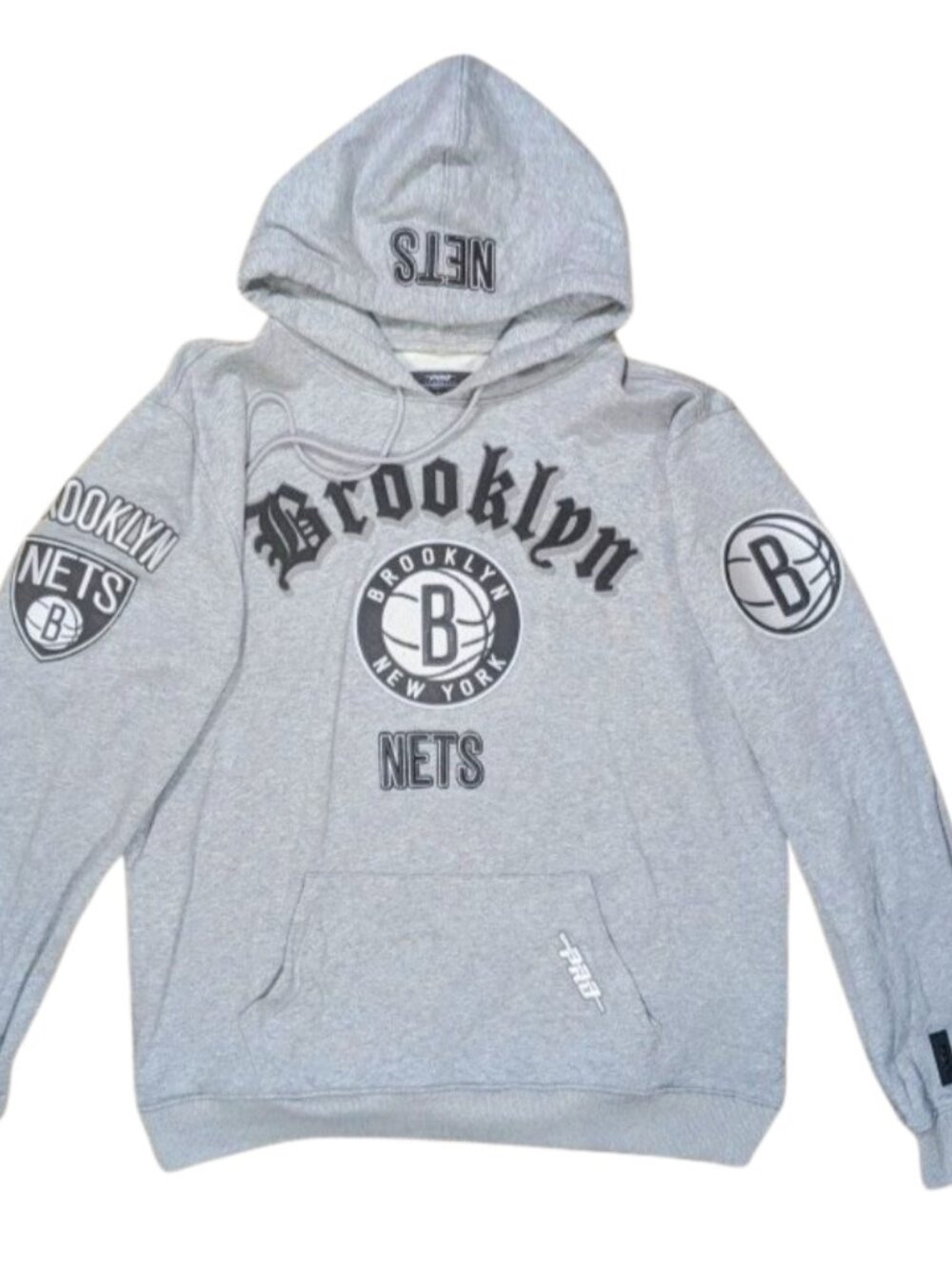 Pro Standard Brooklyn Nets Hoodie Grey Mens 2XL NBA Basketball Streetwear Y2K